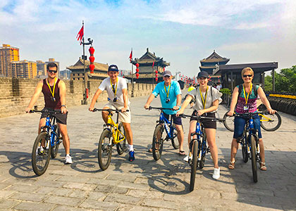 Cycling on Xian City Wall Cycling on Xian City Wall